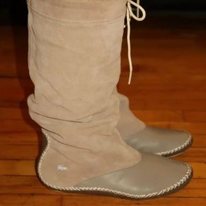 Lacoste cara boots 6.5W leather suede tan